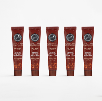 Rufolia Pro Emulsione Oculare Peri-orbitale- una crema illuminante per il contorno occhi con Manjishtha, Aloe Vera, Niacinamide e Hyaluronic acid - Confezione da 5