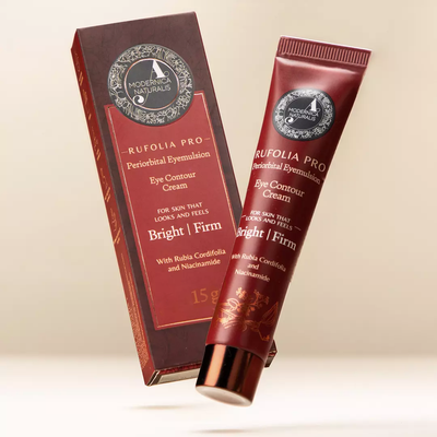 Rufolia Pro Emulsione Oculare Peri-orbitale- una crema illuminante per il contorno occhi con Manjishtha, Aloe Vera, Niacinamide e Hyaluronic acid -  confezione da 2