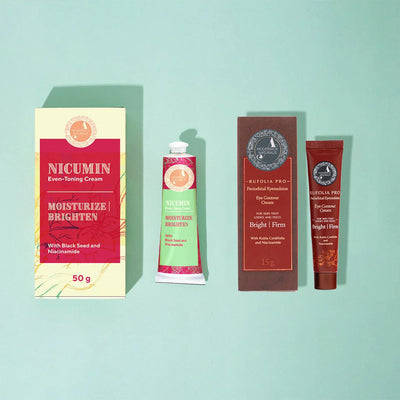 Il Glow Getter Duo: Rufolia Emulsione Oculare Peri-orbitale e Nicumin Nicumin Crema Tonificante Viso ai Semi Neri