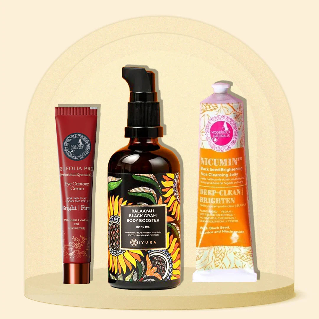 Trio Radiosità-Rivitalizzazione  - Trattamento mirato per la pelle matura con 3 delle erbe più potenti dell'Ayurveda
