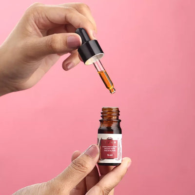 Mini Manjish Glow Night-Time Elixir – Olio viso ayurvedico per una pelle radiosa, uniforme e dall'aspetto migliorato